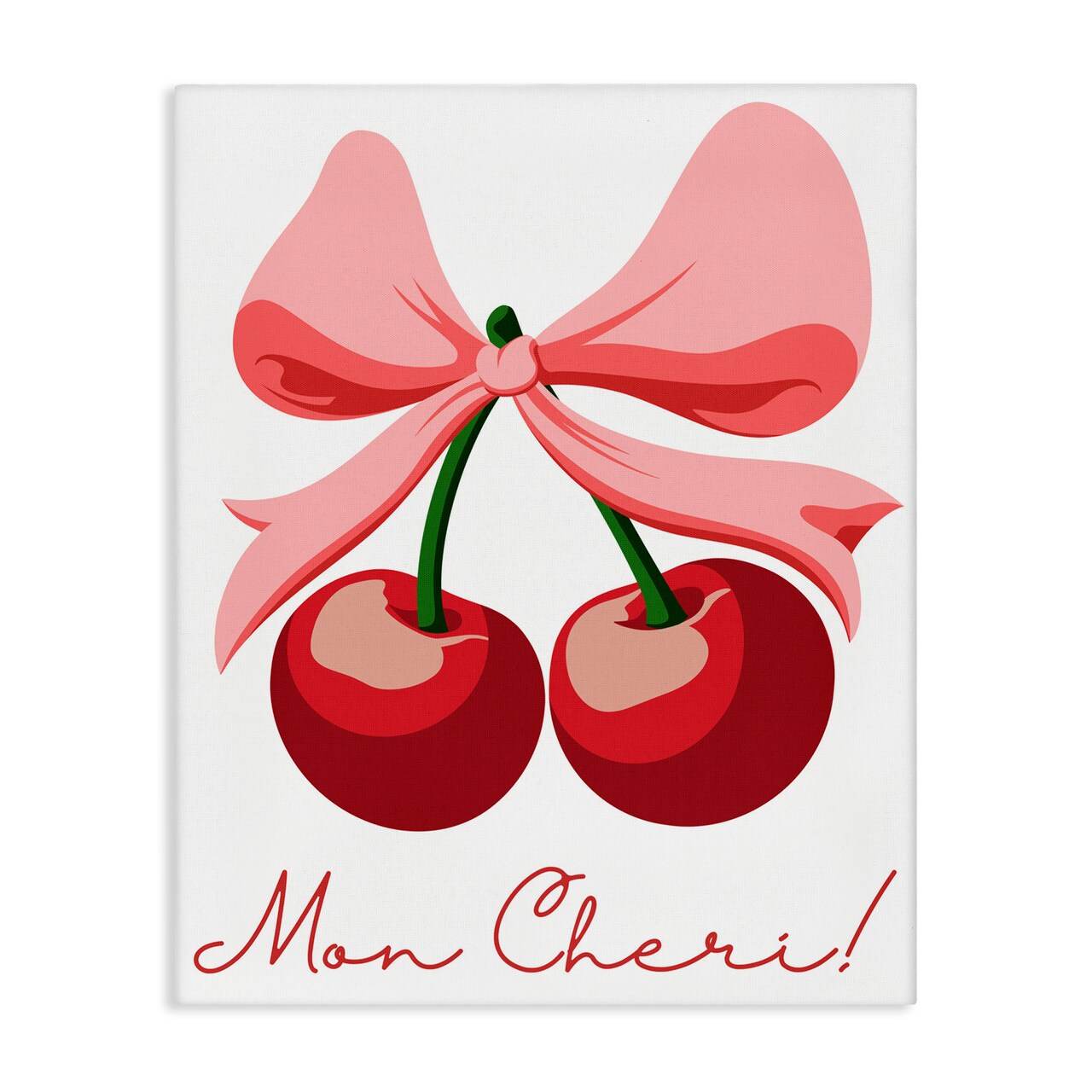 Stupell Industries Mon Cheri Bow Cherries Canvas, design by Marcus Prime